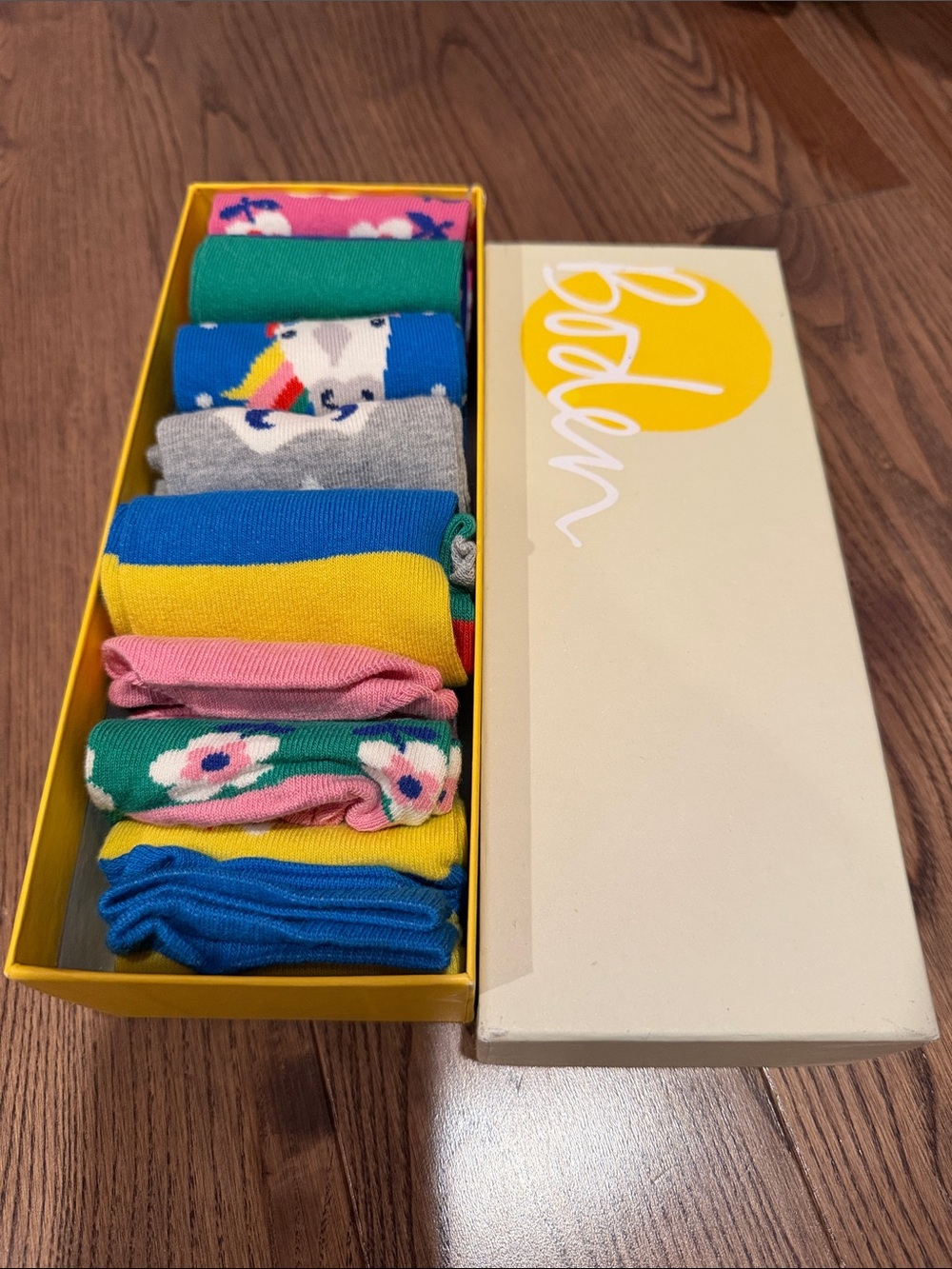 Brand new girl’s Colorful Crew Socks - Pack of Fun Multicolor Designs (7 pairs) - Picture 2 of 6